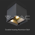 9W COB LED Соларна Стенна Лампа с Батерия 1x2600mAh 16ч. 4000K Черно Тяло IP65