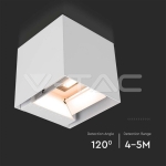 9W COB LED Соларна Стенна Лампа с Батерия 1x2600mAh 16ч.3000K Бяло Тяло IP65