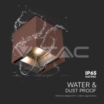 9W COB LED Соларна Стенна Лампа с Батерия 1x2600mAh 16ч.3000K Кафяво Тяло IP65