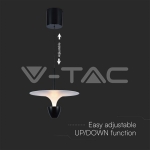 9W LED Висяща Лампа (30*300*1370MM) Бяло + Черно Тяло 3000K Регулируема