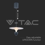 9W LED Висяща Лампа (30*300*1370MM) Бяло+Сиво Тяло 3000K Регулируема