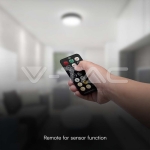 30W LED Плафон Кръг Микровълнов Сензор Черна Рамка 4000К IP44