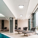 18W LED Плафон Квадрат Микровълнов Сензор Черна Рамка 4000К IP44