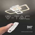 74W LED Плафон 3 Степени Димиращ с Дистанционно Бяло Тяло IP20