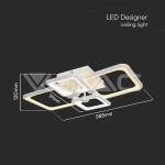 74W LED Плафон 3 Степени Димиращ с Дистанционно Бяло Тяло IP20