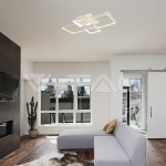 74W LED Плафон 3 Степени Димиращ с Дистанционно Бяло Тяло IP20