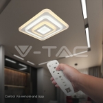 82W LED Плафон 3 Степени Димиращ с Дистанционно Бяло Тяло IP20