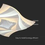 63W LED Плафон 3 Степени Димиращ с Дистанционно Бяло Тяло IP20