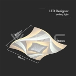 63W LED Плафон 3 Степени Димиращ с Дистанционно Бяло Тяло IP20