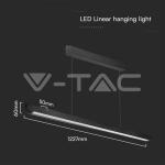 36W LED Линейно Висящо Тяло Дифузер 3 в 1 Черно