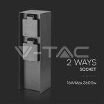 Наземен Контакт Неръждаема Стомана 2 x 16A / max. 3600W