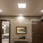 12W LED Плафон Със Сензор SAMSUNG Чип 3 в 1 Квадрат Бяло Тяло