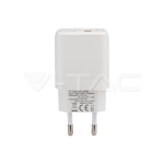 20W Адаптер 1 PD + 1 QC PORT Бяло Тяло