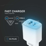 20W Адаптер 1 PD + 1 QC PORT Бяло Тяло