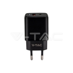 20W Адаптер 1 PD + 1 QC PORT Черно Тяло