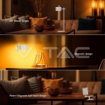 3W LED Магнитна Настолна Лампа Батерия 1800mAh CCT: 3IN1 Бяло Тяло