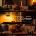 3W LED Магнитна Настолна Лампа Батерия 1800mAh CCT: 3IN1 Черно Тяло