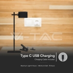 3W LED Магнитна Настолна Лампа Батерия 1800mAh CCT: 3IN1 Черно Тяло