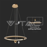 46W LED Висящ Пендел D600*1500mm 3000K Димируем Злато