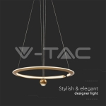 46W LED Висящ Пендел D600*1500mm 3000K Димируем Злато