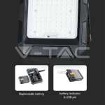 15W LED Соларен Прожектрор 3.7V 8Ah Батерия