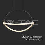 12W LED Висящ Пендел 1.5м 400mm 4000K Черно Тяло