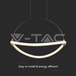 12W LED Висящ Пендел 1.5м 400mm 4000K Черно Тяло