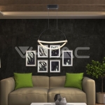 12W LED Висящ Пендел 1.5м 400mm 4000K Черно Тяло