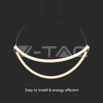 16W LED Висящ Пендел 1.5м 600mm 3000K Черно Тяло