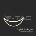 16W LED Висящ Пендел 1.5м 600mm 4000K Черно Тяло