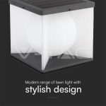 3W LED Соларна Градинска Лампа (205A-205A-183mm) 3000K Черно-бяло Тяло