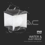 8W LED Соларна Градинска Лампа (2305A-305A-305mm) 3000K Черно-бяло Тяло