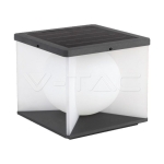 8W LED Соларна Градинска Лампа (2305A-305A-305mm) 3000K Черно-бяло Тяло