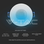 PIR Сензор Вграждане 360º Бяло Тяло