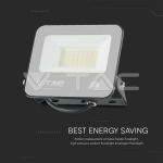 30W LED Прожектор SAMSUNG Чип 1м Кабел Черно Тяло 3000K