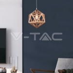 LED Пендел Дизайн Дърво D300 E27