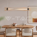 15W LED Пендел Дизайн Дърво+Бяло Тяло L1200