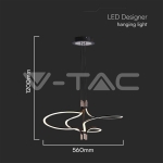 30W LED Пендел Дизайн Злато+ Черно Тяло
