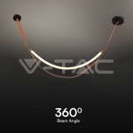 12W LED Пендел Дизайн Кафяво + Черно Тяло