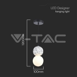 LED Пендел Дизайн Мрамор + Стъкло Бяло Тяло