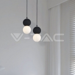 LED Пендел Дизайн Черно + Бяло Тяло