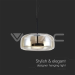 6W LED Висяща Лампа Метал + Стъклено Тяло D350*H170 3000K