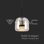 6W LED Висяща Лампа Метал + Стъклено Тяло D250*H240 3000K