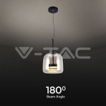 6W LED Висяща Лампа Метал + Стъклено Тяло D250*H240 3000K