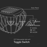 1W LED Дизайн Соларно Тяло Сиво Тяло 6000K+3000K
