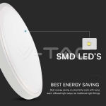 24W LED Плафон SAMSUNG Чип 6500K Кръг Бяла Рамка IP44