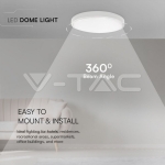 24W LED Плафон SAMSUNG Чип 6500K Кръг Бяла Рамка IP44