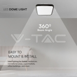 24W LED Плафон SAMSUNG Чип 4000K Квадрат Черна Рамка IP44