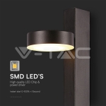 8W LED Аплик с USB 3000K Черно Тяло