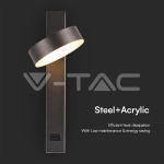 8W LED Аплик с USB 3000K Черно Тяло